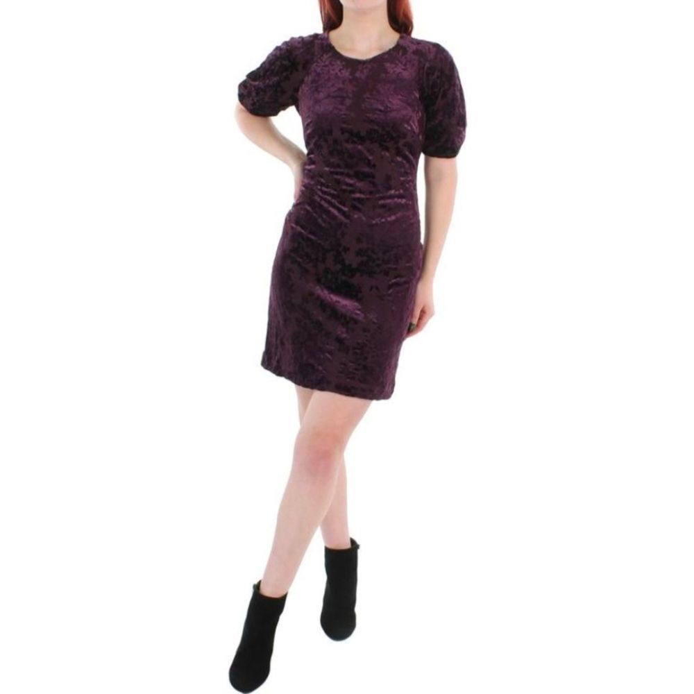 Tommy Hilfiger Purple Velvet Burnout Witchy Vamp Mini Dress Size‎ 8